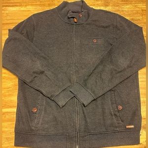 Ted Baker Mens Jacket 7 Grey Bomber Full Zip Track Casual Mod Solid Pocket